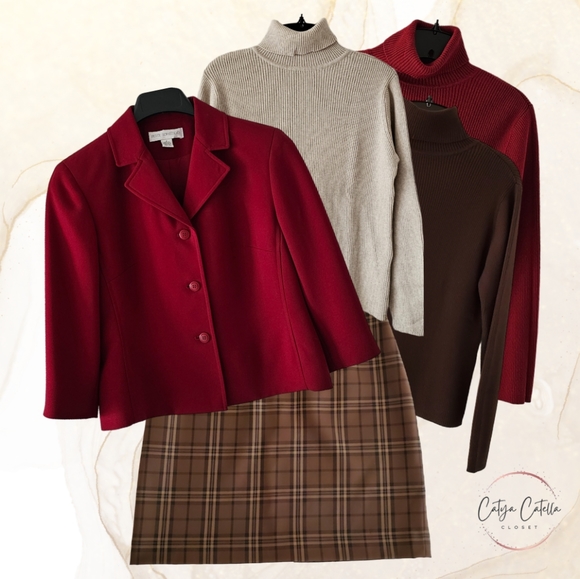 Petite Sophisticate Plaid Pencil Skirt | NWT | 8P | Light & Dark Brown, Tan - Picture 17 of 17